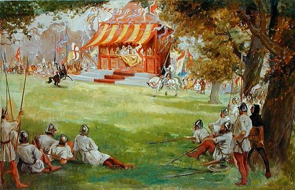 Un tournoi de joute, de Sir Nigel et la Compagnie Blanche par Sir Arthur Conan Doyle - George Edmund Butler