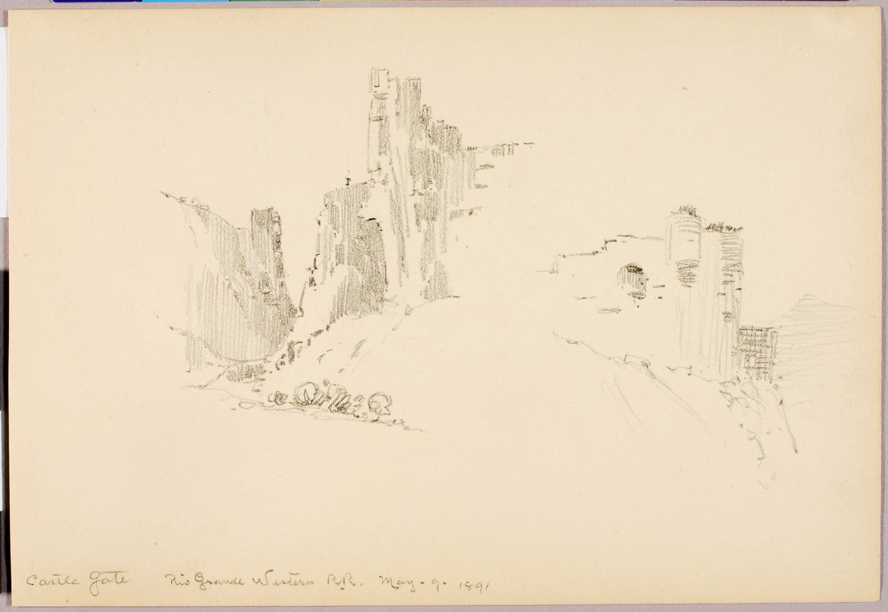 Castle Gate, chemin de fer Rio Grande Western - George Elbert Burr