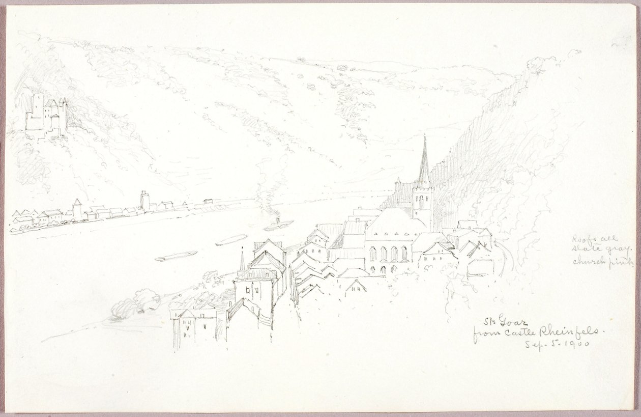 Goar depuis le château de Rheinfels - George Elbert Burr