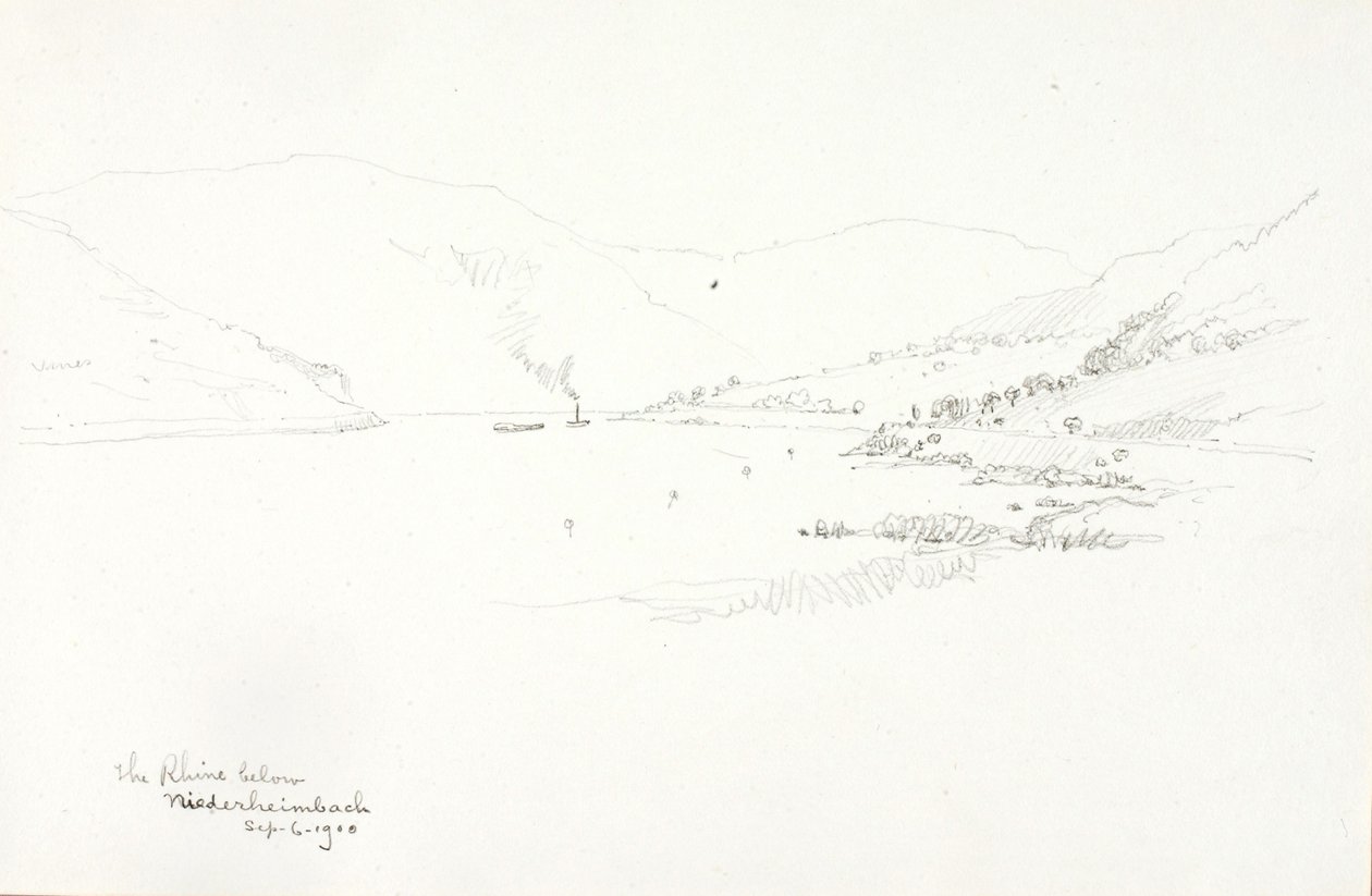 Le Rhin en aval de Niederheimbach - George Elbert Burr