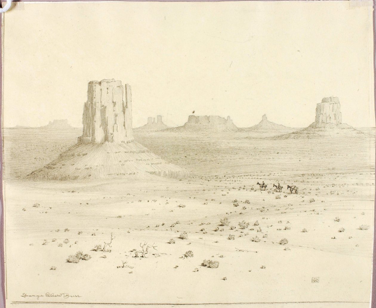 Sans titre (dessin par transfert pour « Desert Monuments », Arizona) - George Elbert Burr