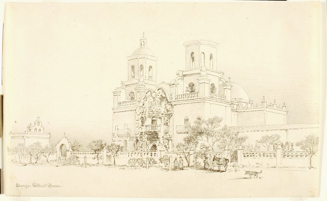 Sans titre (dessin de report pour la mission San Xavier, Tucson, Arizona) - George Elbert Burr