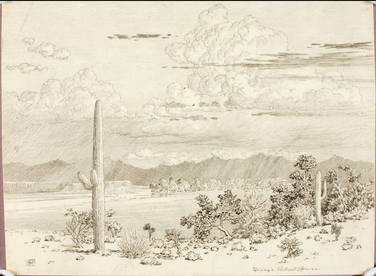 Sans titre (dessin par transfert pour « Verde River », réserve apache, Arizona) - George Elbert Burr