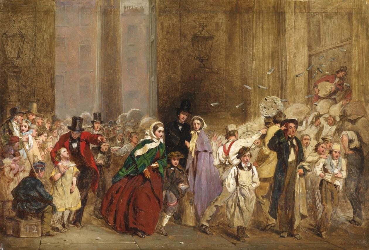 Esquisse pour le bureau de poste général, une minute avant six heures - George Elgar Hicks