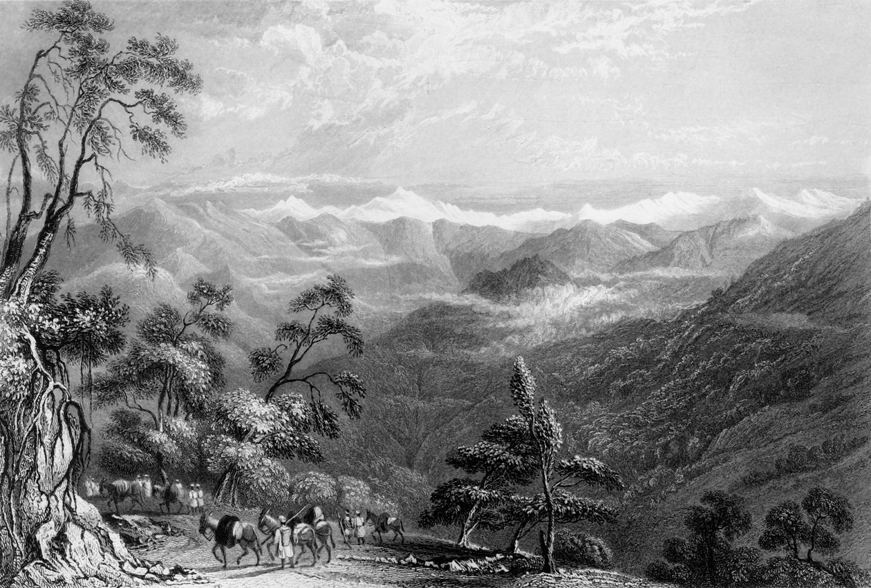 Chaîne enneigée, depuis Landour - George Francis White