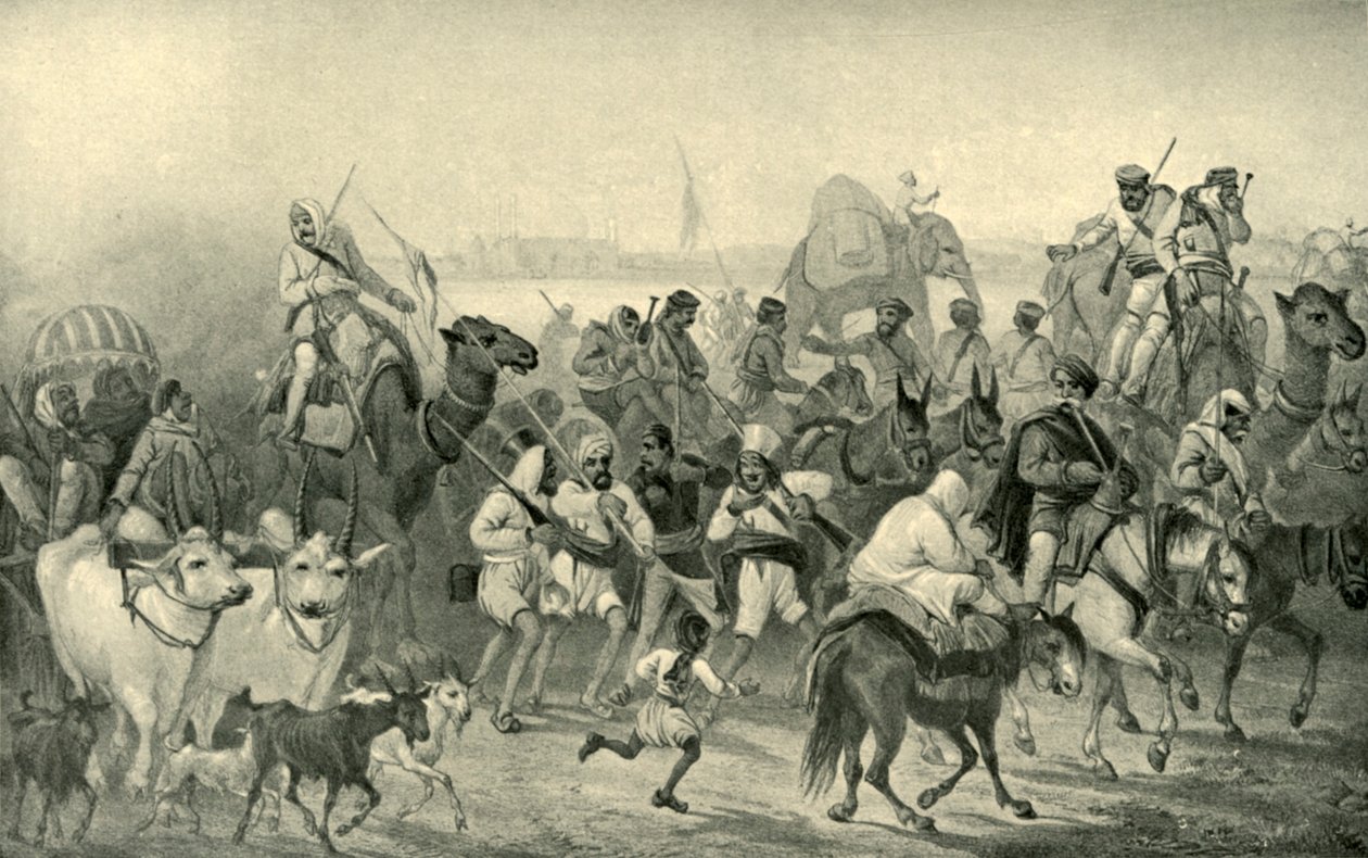 Auxiliaires indigènes se précipitant vers Delhi, c1850s, 1901 - George Francklin Atkinson