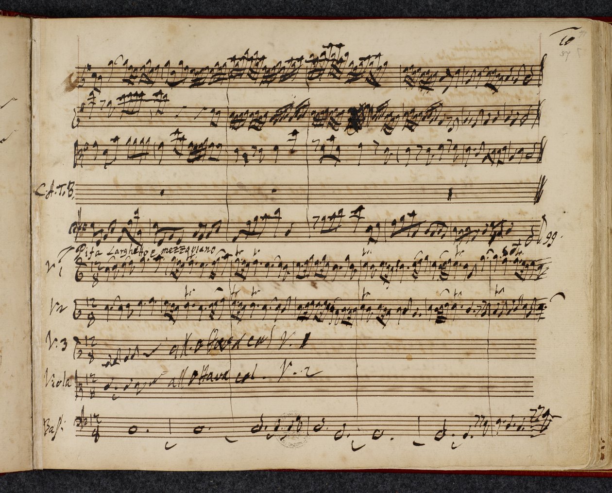 Partition autographe du Messie, montrant 