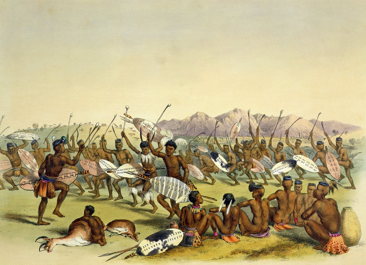 Danse de chasse zouloue près des montagnes Engooi, planche 14 de 