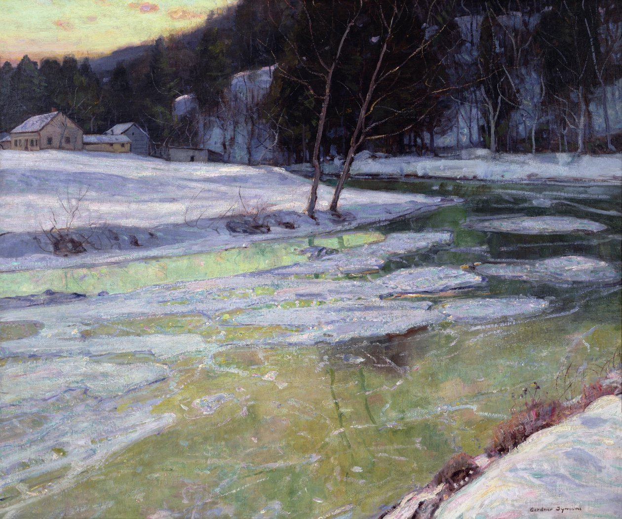 Silence et lumière du soir (huile sur toile) - George Gardner Symons