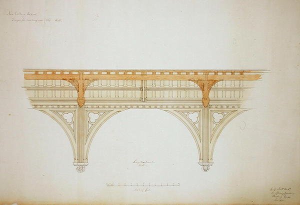 New College Oxford : Conception du toit du New Hall - George Gilbert Scott