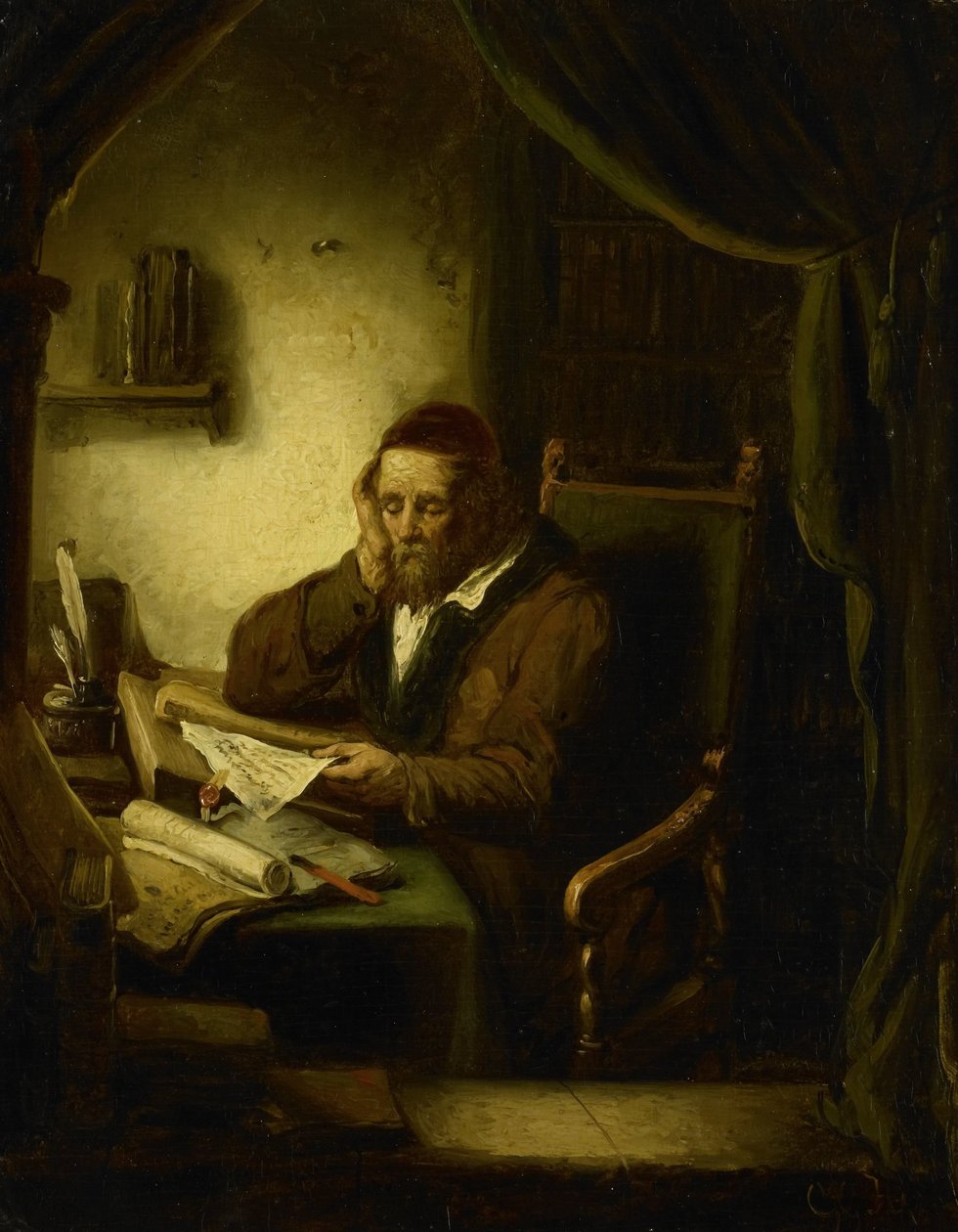Vieil homme dans son étude - George Gillis Haanen