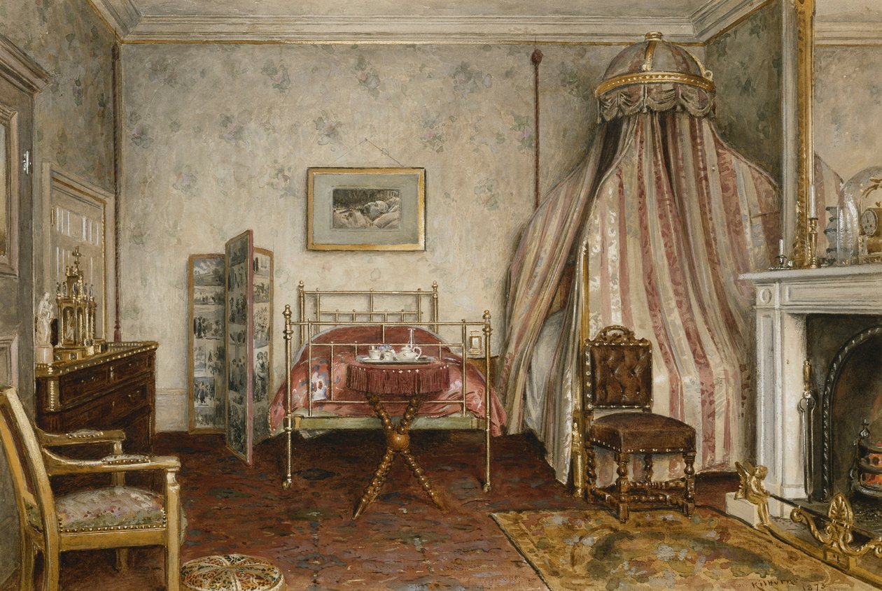 Vue de la chambre où Napoléon III est mort, Camden Place, Chislehurst, Kent, 1873 - George Goodwin Kilburne