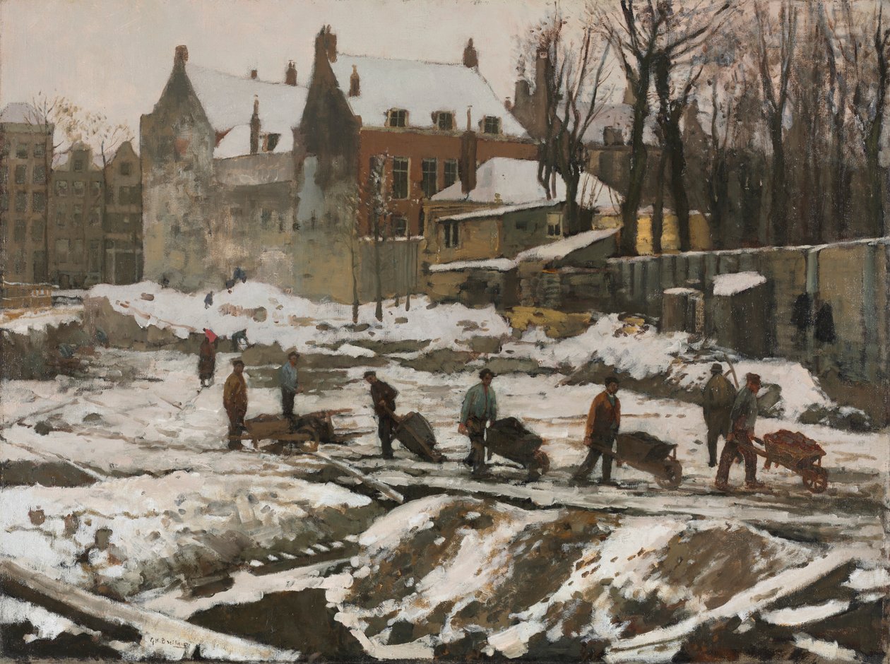 Chantier de construction à Amsterdam, vers 1902 - George Hendrik Breitner