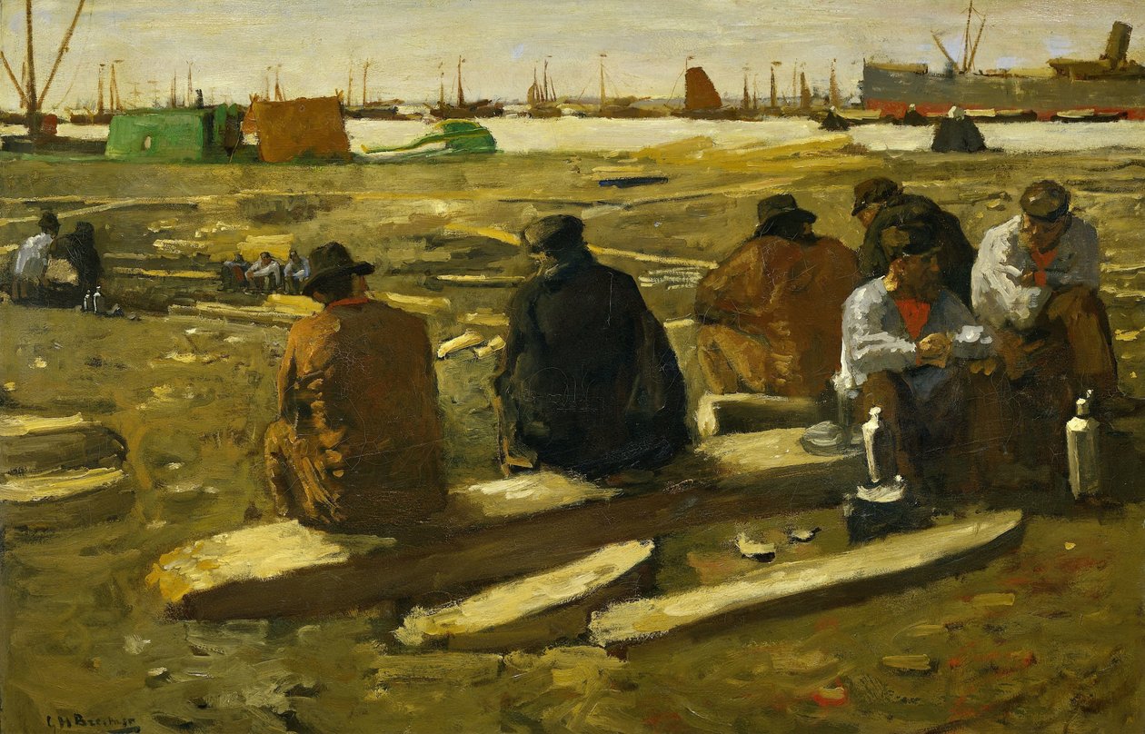 Pause déjeuner sur le chantier de la Van Diemenstraat à Amsterdam - George Hendrik Breitner