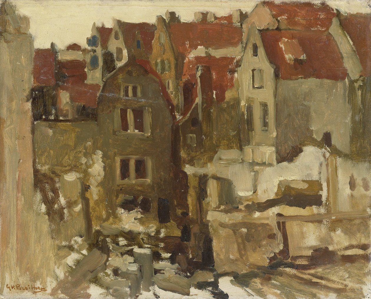 La démolition du Grand Bazar de la Bourse sur le Nieuwendijk, Amsterdam - George Hendrik Breitner