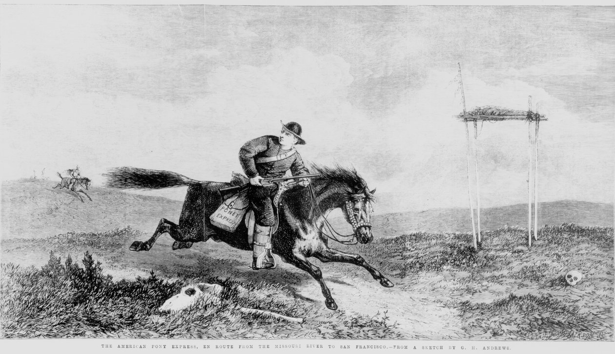 Le Pony Express américain, en route du fleuve Missouri à San Francisco - George Henry Andrews