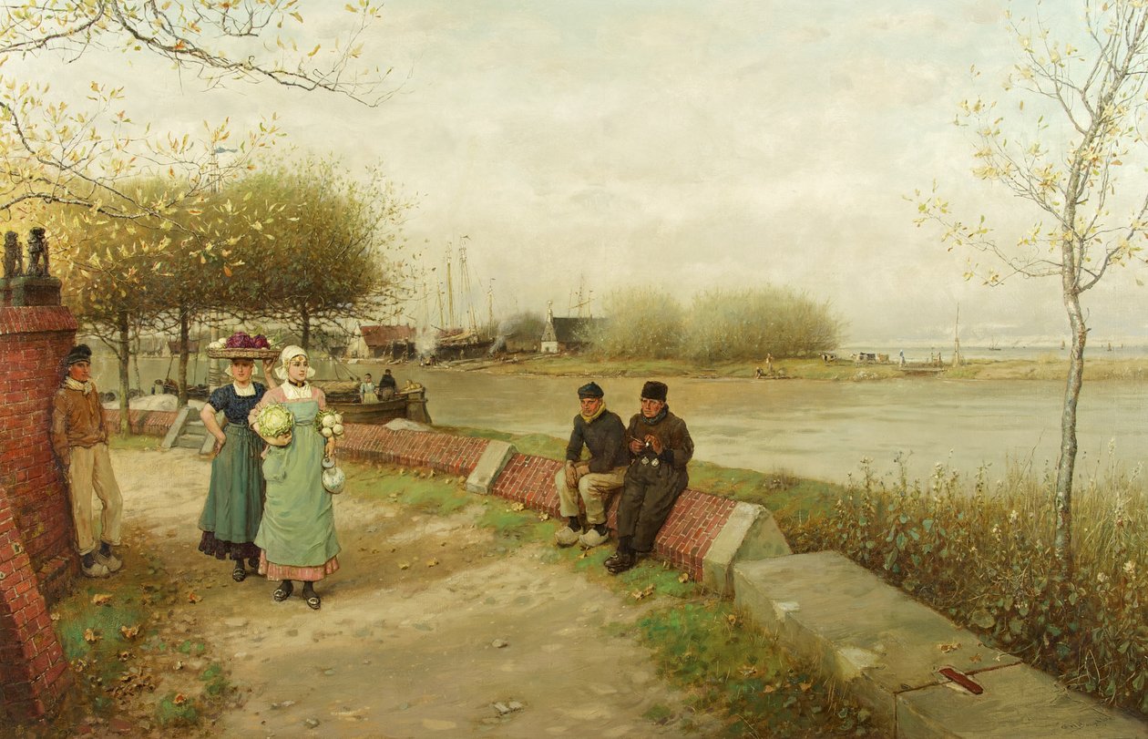 Un échange de compliments - Muiden, Hollande du Nord, vers 1881 - George Henry Boughton