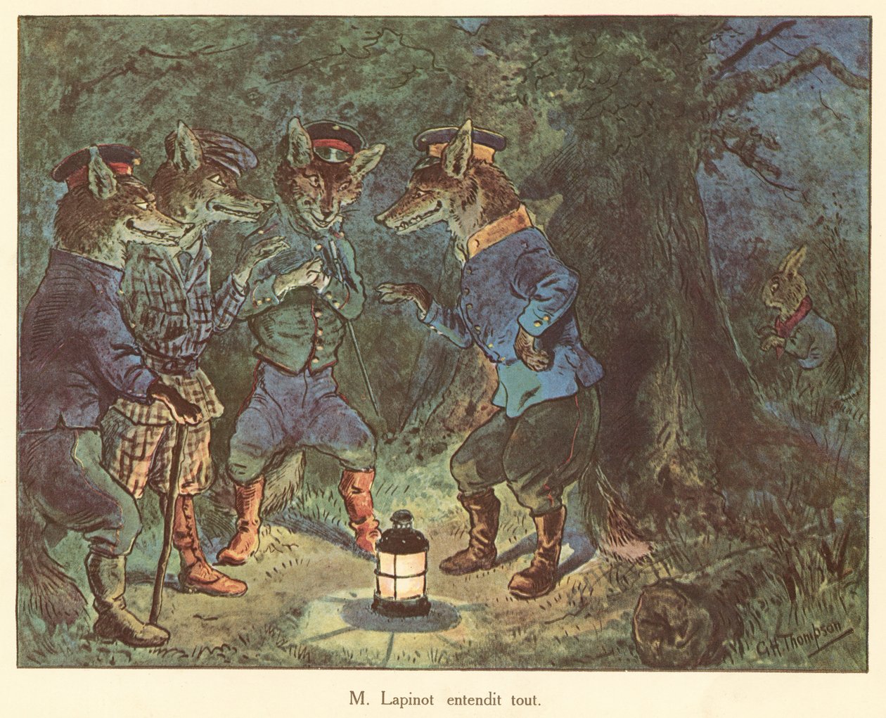 M Lapinot entendit tout (colour litho) - George Henry Thompson