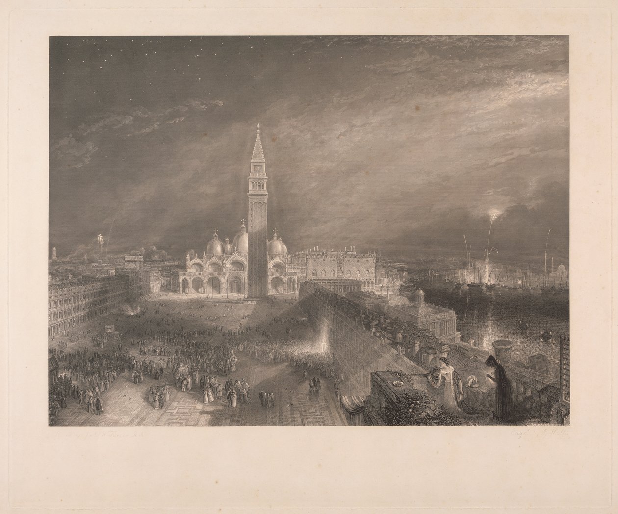 Place Saint-Marc, Venise - Juliette et sa nourrice - George Hollis