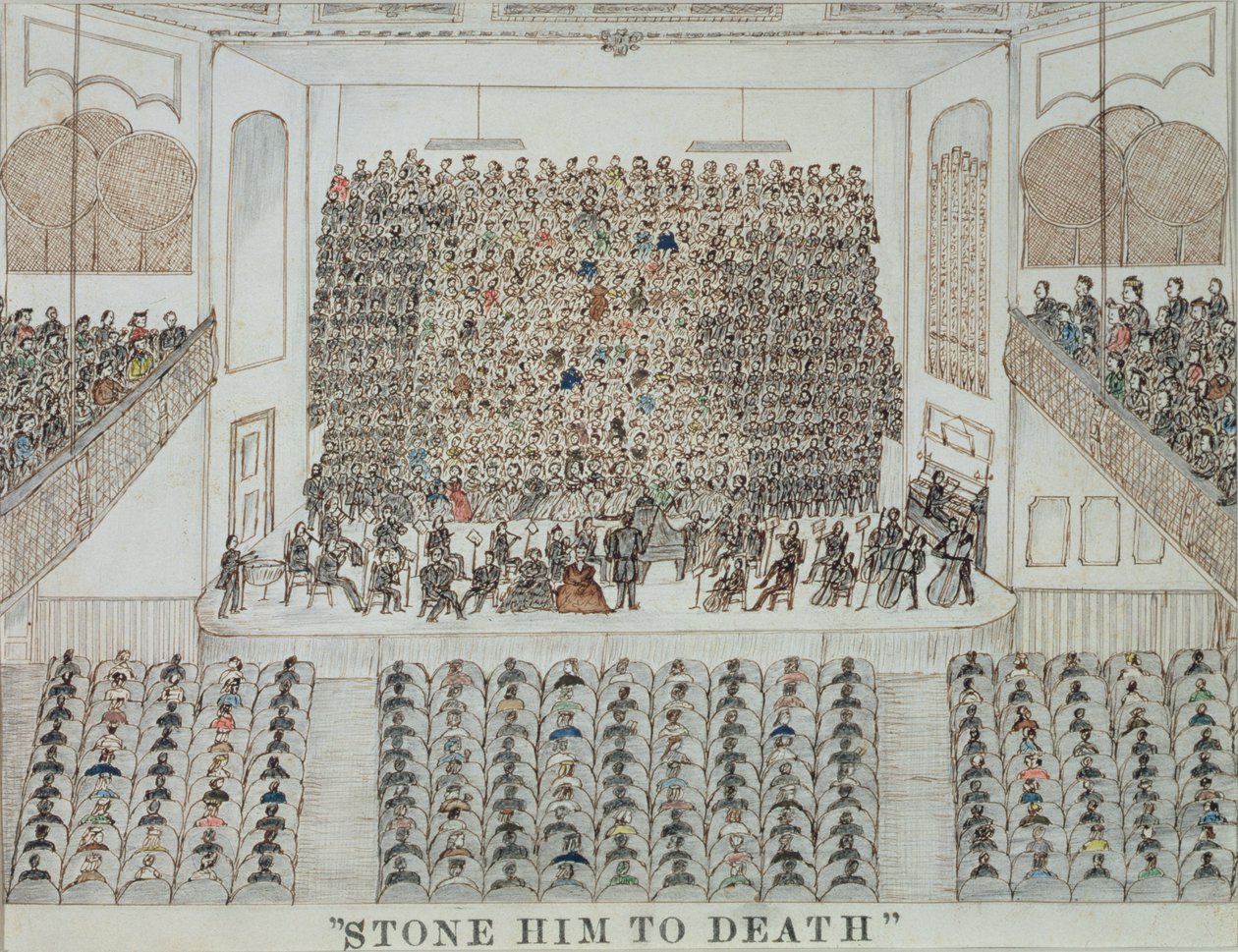 Lapidez-le à mort ! 1871-76 (plume, encre et aquarelle sur papier) - George Holten Perkins