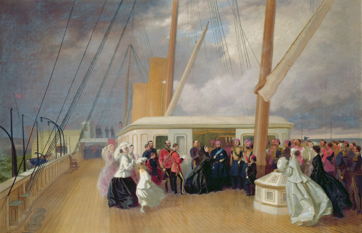 La reine Victoria investissant le sultan de l