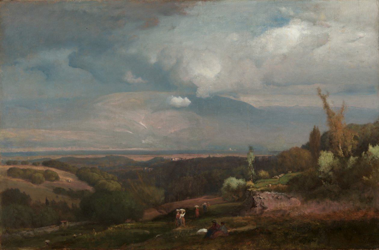 Tempête approchant des collines albaines - George Inness
