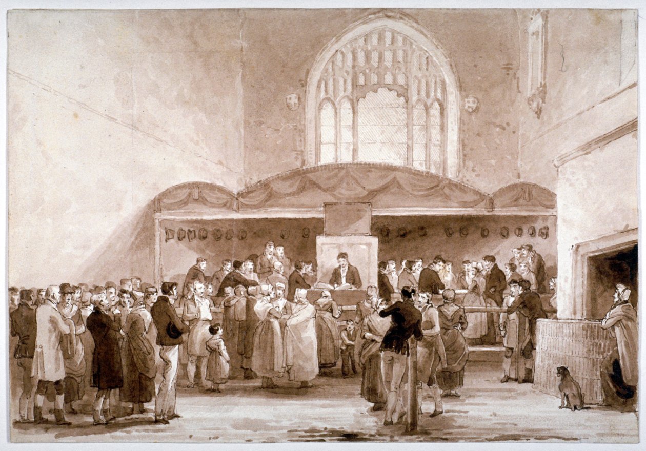Vue intérieure de la chapelle de Guildhall, City de Londres, 1817 - George Jones