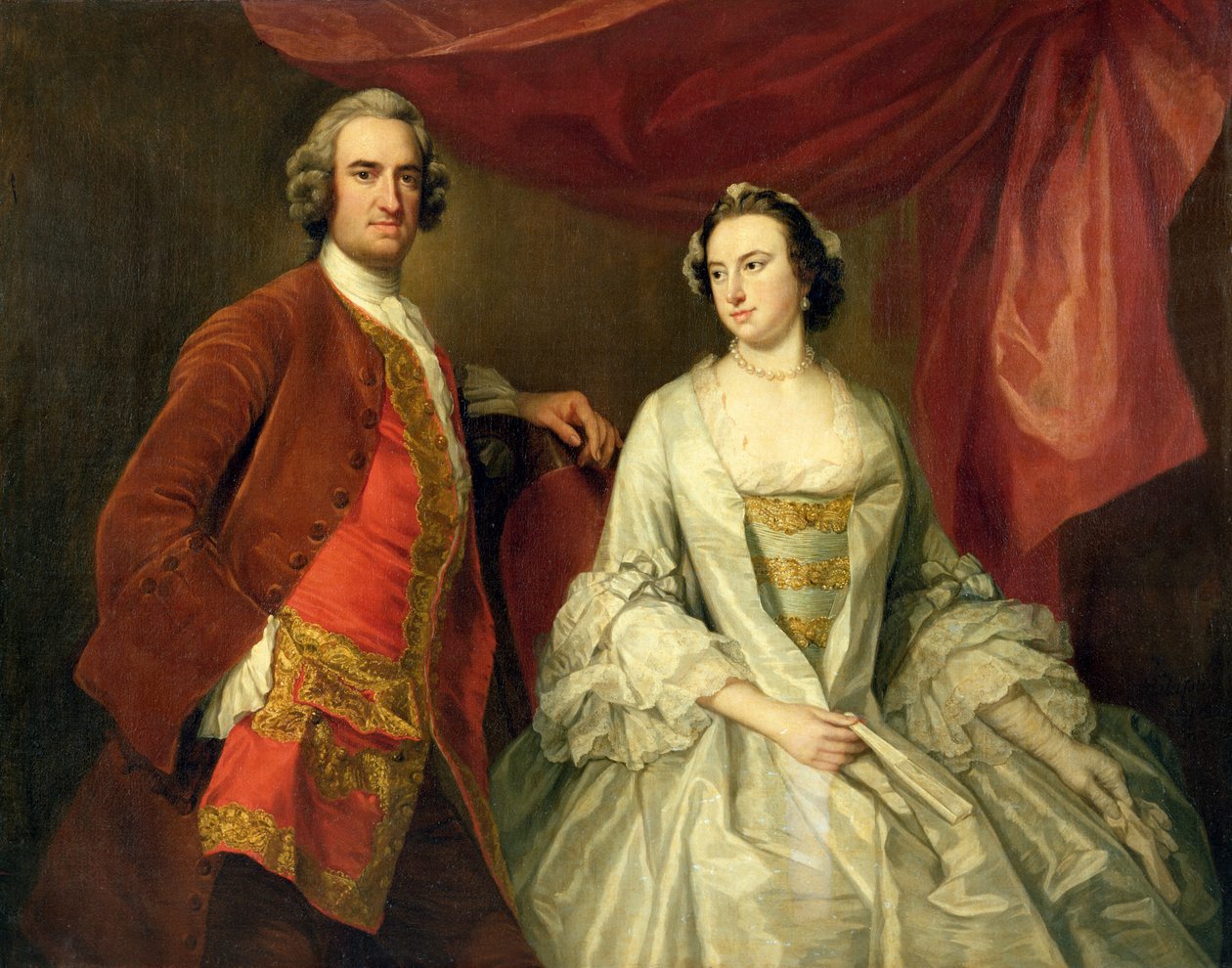 Un Homme et une Femme, possiblement de la famille Missing, de Little Park House, Wickham, Hampshire, 1747 - George Knapton