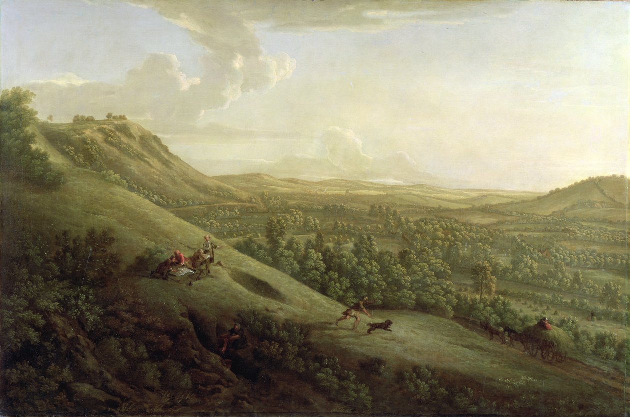 Vue de Boxhill, Surrey, avec Dorking au loin - George Lambert