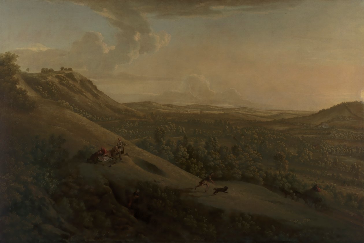Box Hill, Surrey, avec Dorking au loin - George Lambert