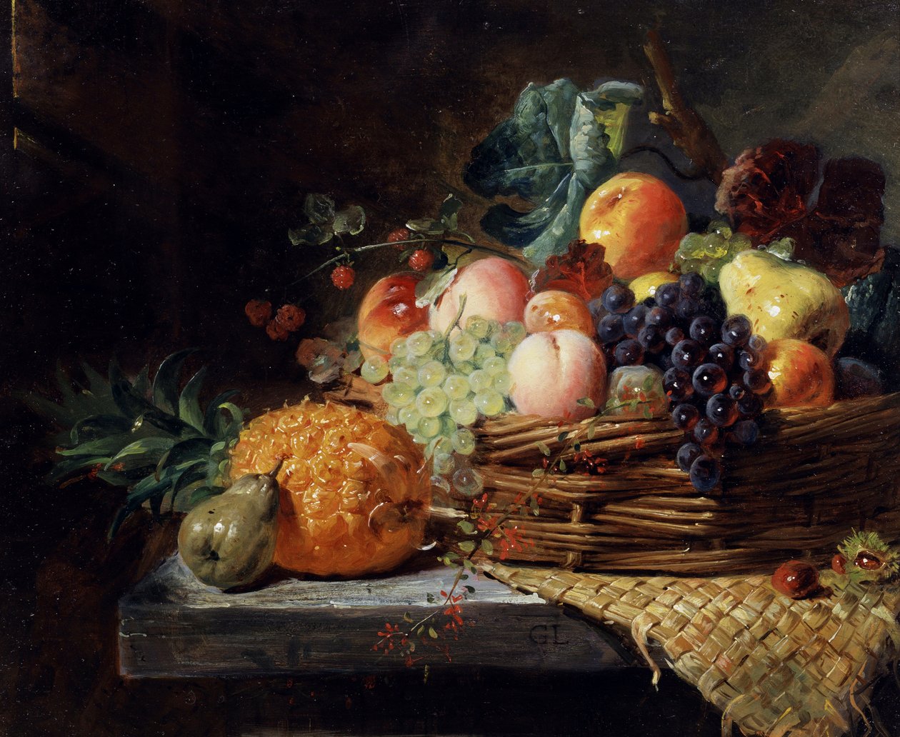 Don de la nature. Peinture de George Lance (1802-1864) Collection privee. - George Lance