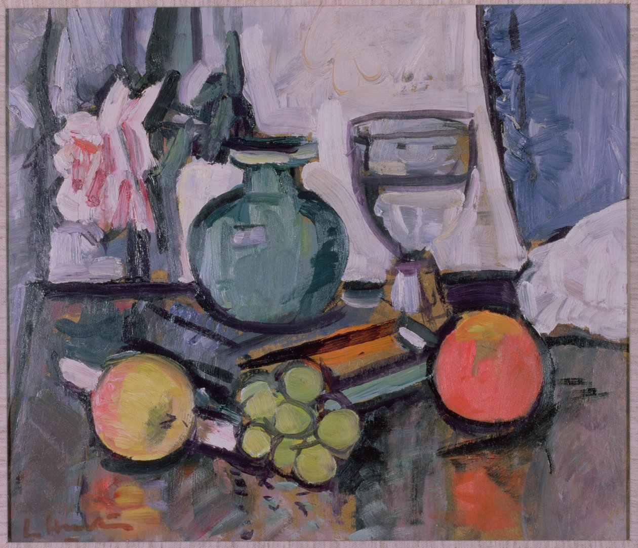Nature morte, rose et fruit - George Leslie Hunter