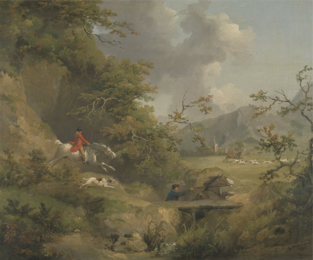 Chasse au renard en pays vallonné - George Morland