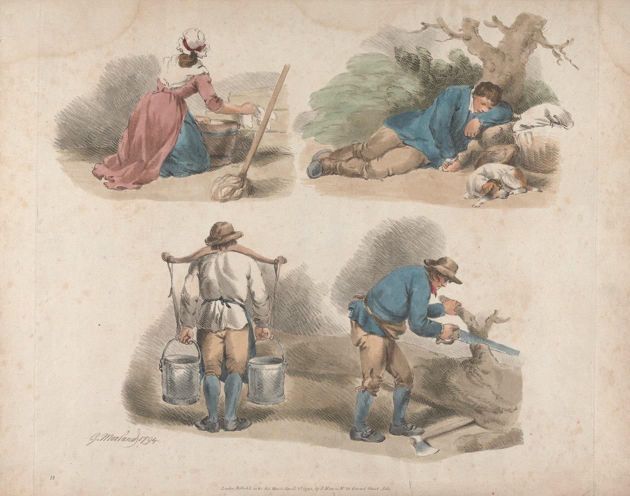 Ensemble de cinq : Études de travailleurs - George Morland