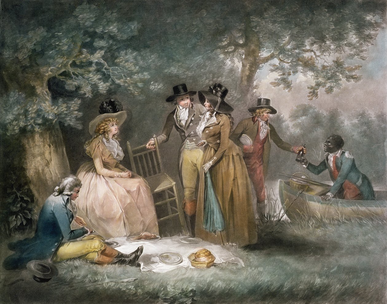 Le repas des pêcheurs, gravé par William Ward, publié par J.R. Smith, 1789 - George Morland