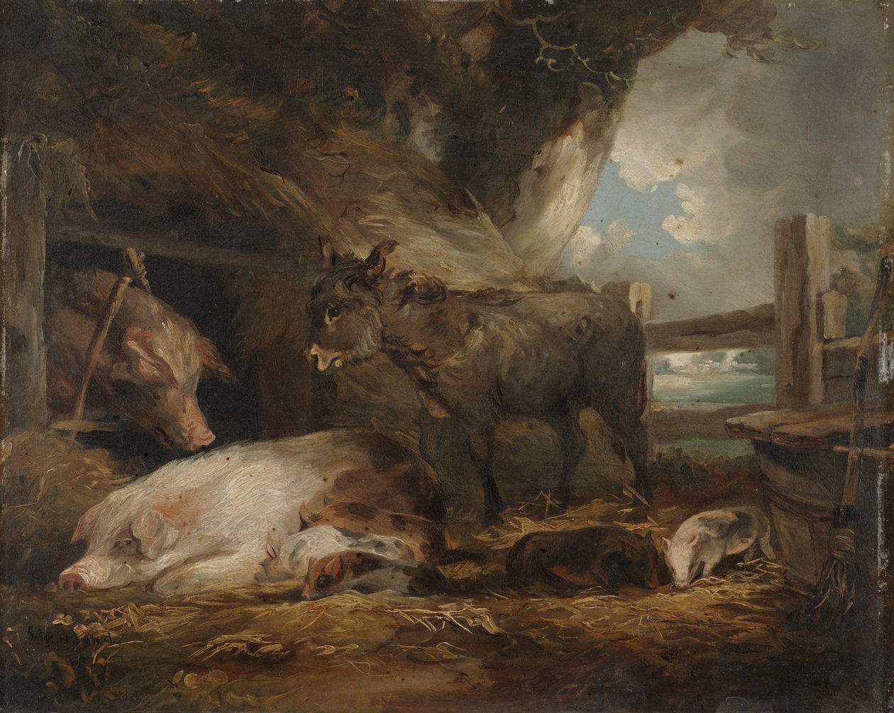 Visite à la porcherie - George Morland
