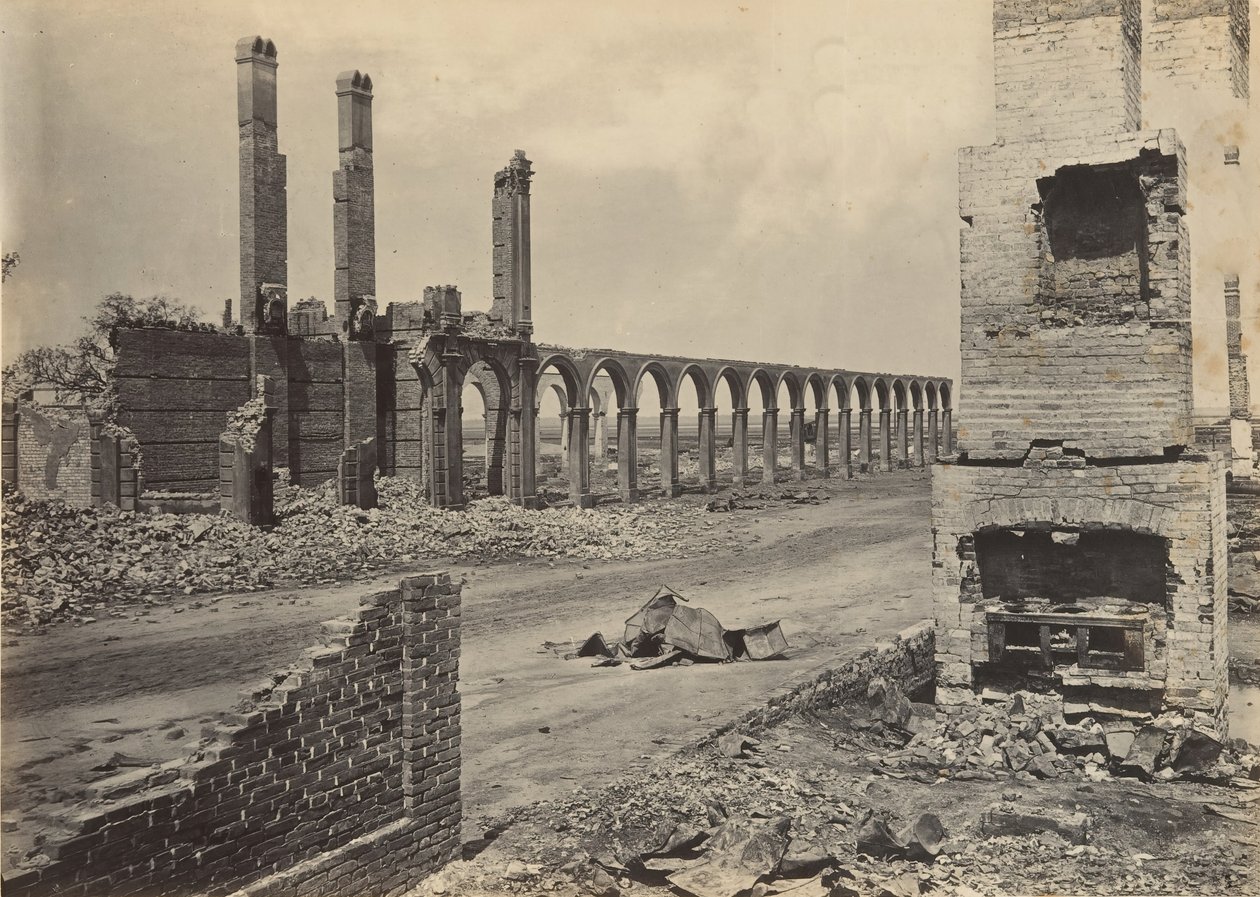 Ruines de la gare ferroviaire, Charleston, Caroline du Sud, années 1860 - George N. Barnard