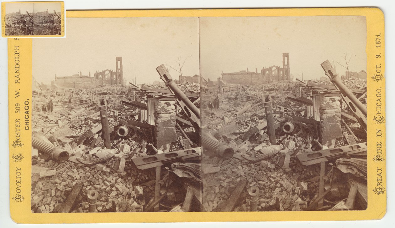 Stéréographe des ruines du Mammoth Store de Field & Leiter après l
