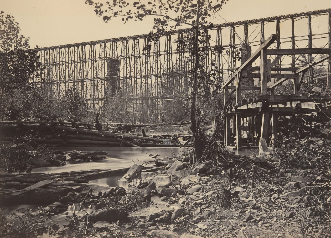 Pont à chevalets à Whiteside - George N. Barnard