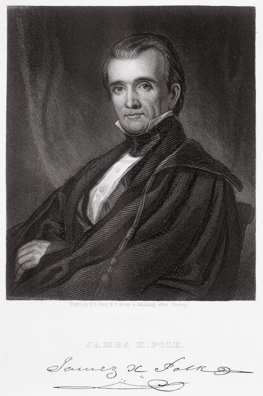 James Knox Polk, gravé par Henry Bryan Hall (1808-84) - George Peter Alexander Healy
