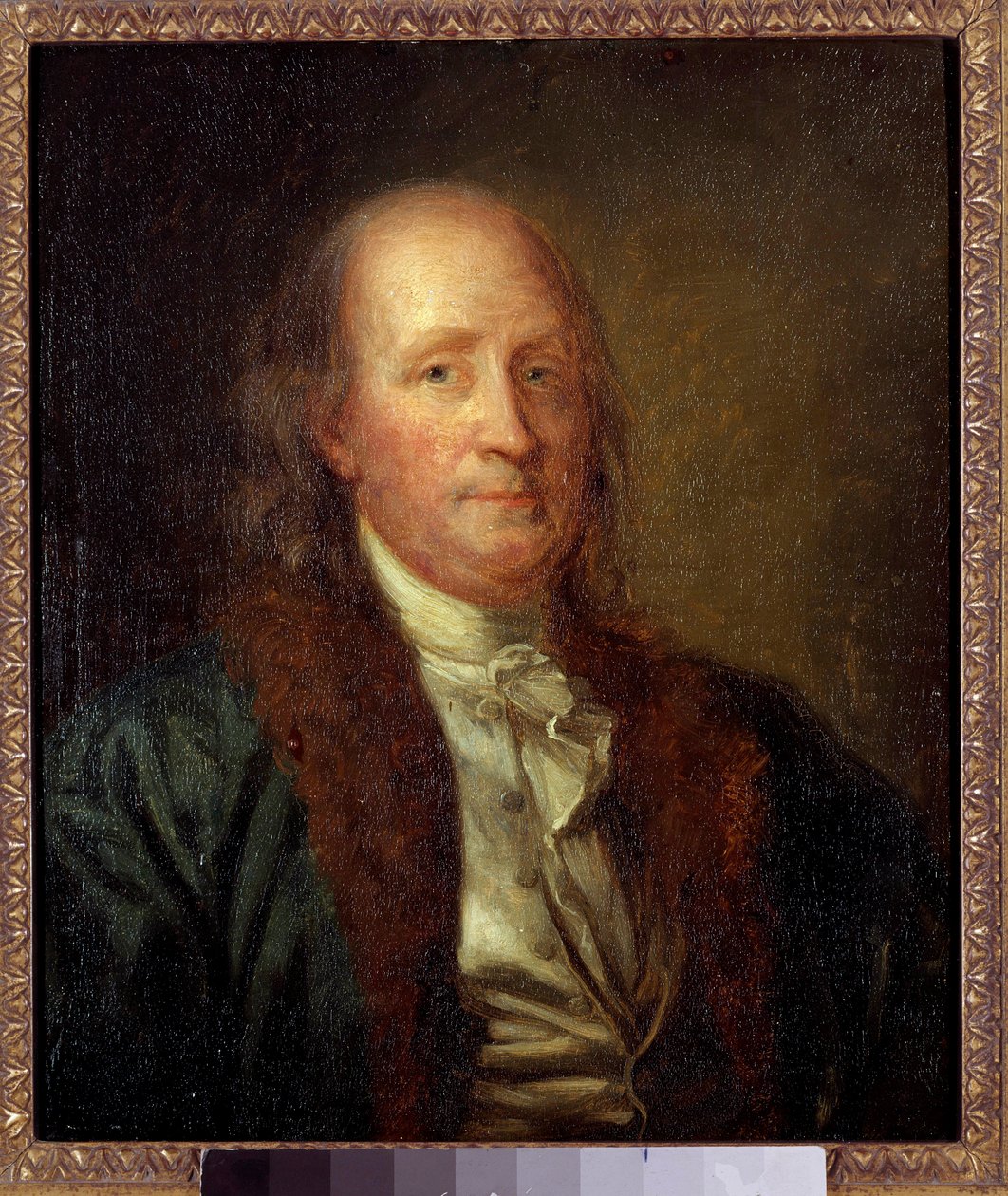 Portrait de Benjamin Franklin (1706-1790), physicien, philosophe et homme politique américain Peinture par George Peter Alexandre Healy (1808-1894) - George Peter Alexander Healy