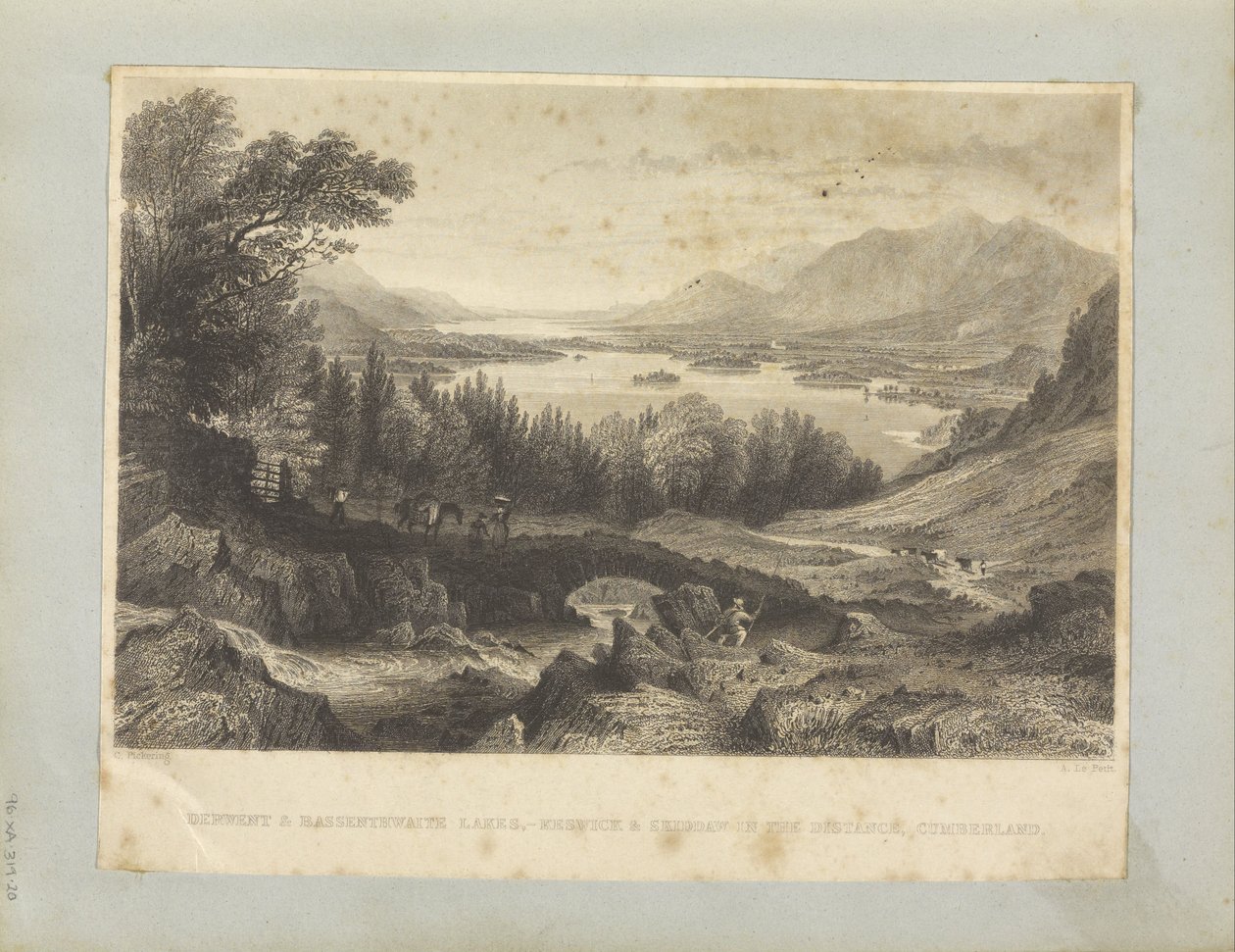 Lacs Derwent et Bassenthwaite, - Keswick et Skiddaw au loin, Cumberland - George Pickering