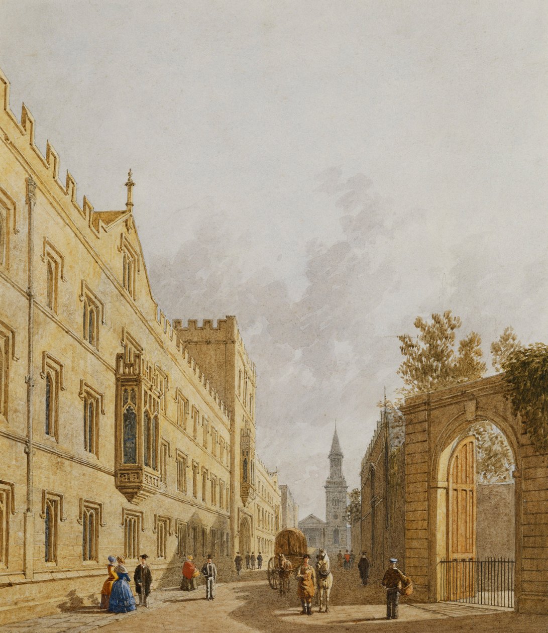 Exeter College, Oxford, 1848 | George Pyne | Estampe d'art
