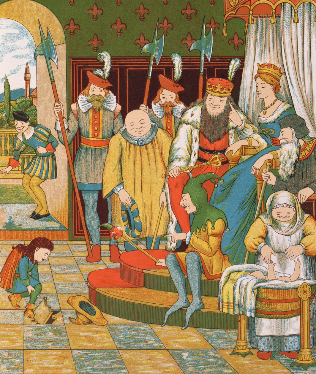 Rumpelstiltskin arrive pour réclamer le premier-né de la princesse comme récompense, 1882 - George R. Halkett