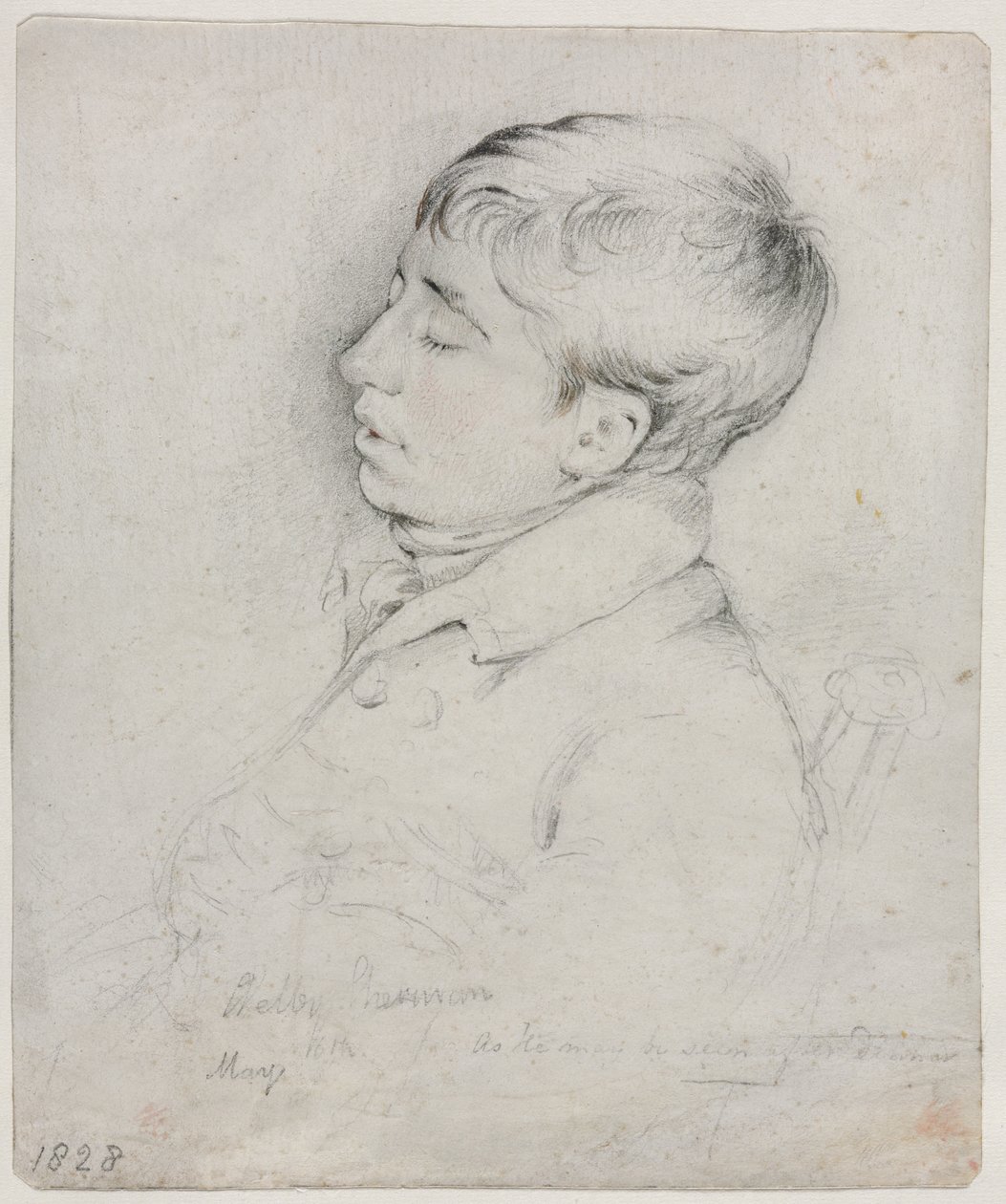 Portrait de Welby Sherman endormi dans un fauteuil, 1828 - George Richmond