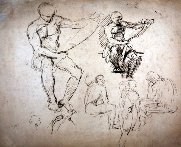 Mâles nus - études pour les Anciens - George Richmond
