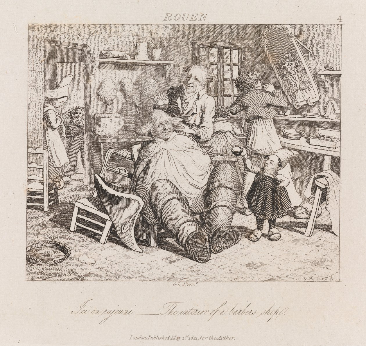 Salon de coiffure, Rouen, c.1821 - George Robert Lewis