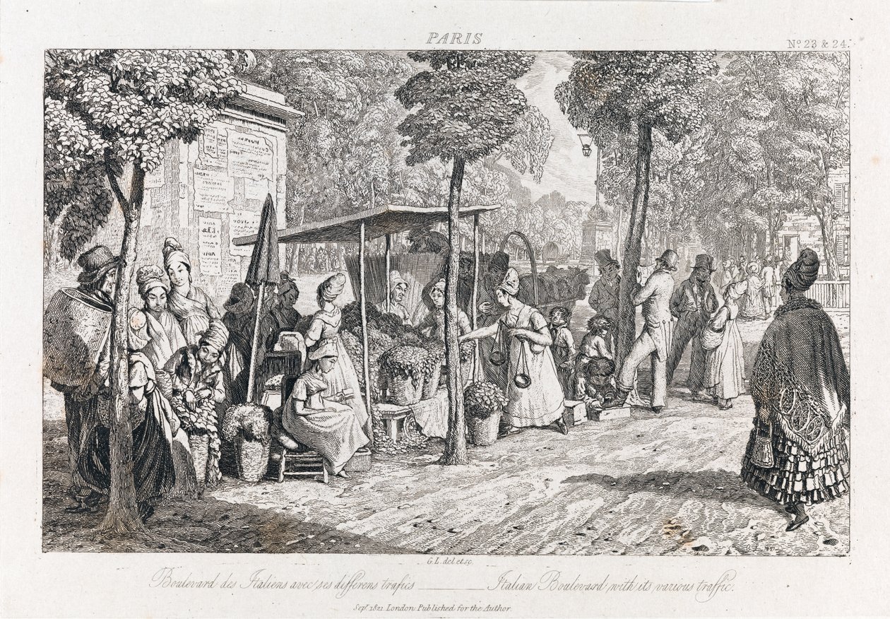 Boulevard des Italiens, c.1821 - George Robert Lewis