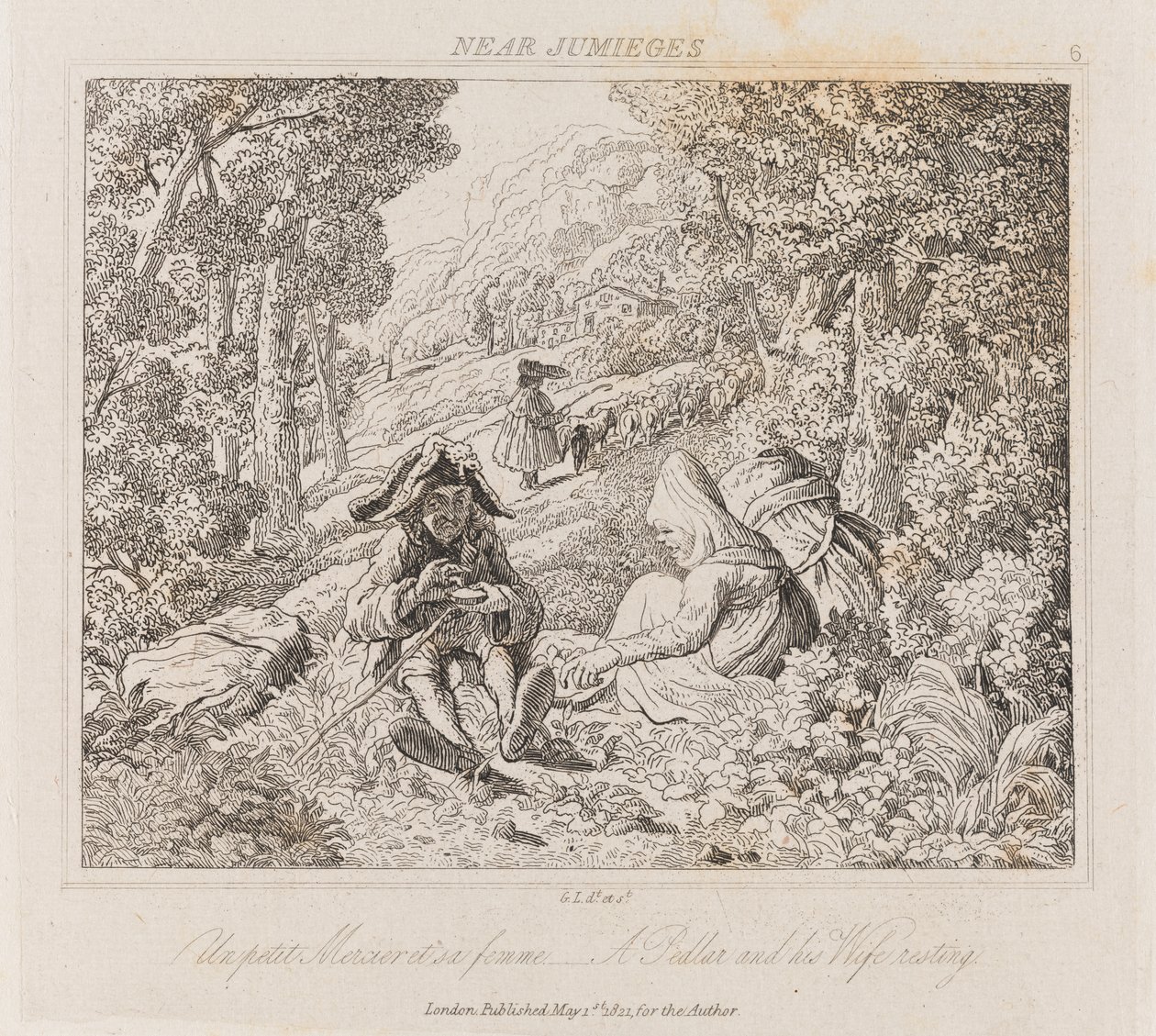 Colporteur et sa femme près de Jumièges, vers 1821 - George Robert Lewis