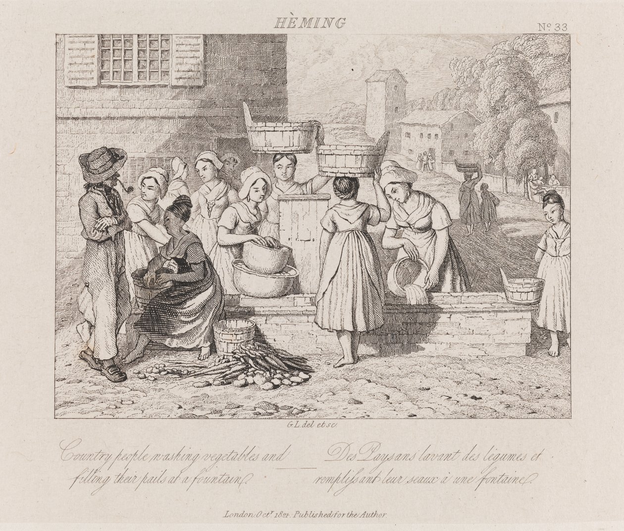 Lavage de légumes, Heming, vers 1821 - George Robert Lewis